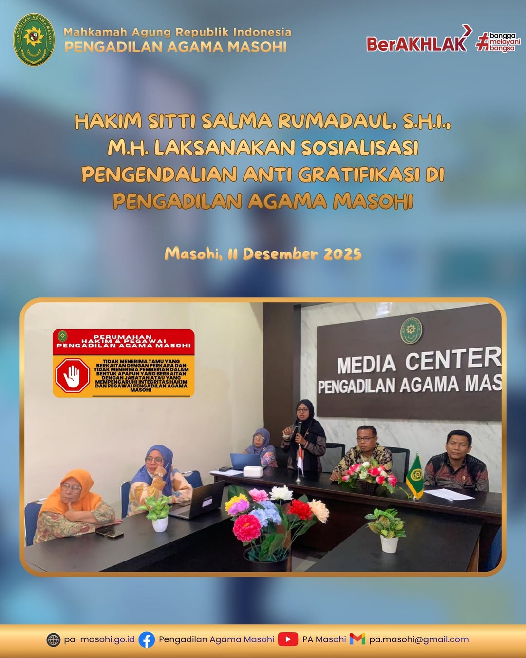 Masohi 11 Desember 2025 Hakim Pengadilan Agama Masohi Sitti Salma Rumadaul S.H.I. M.H. me
