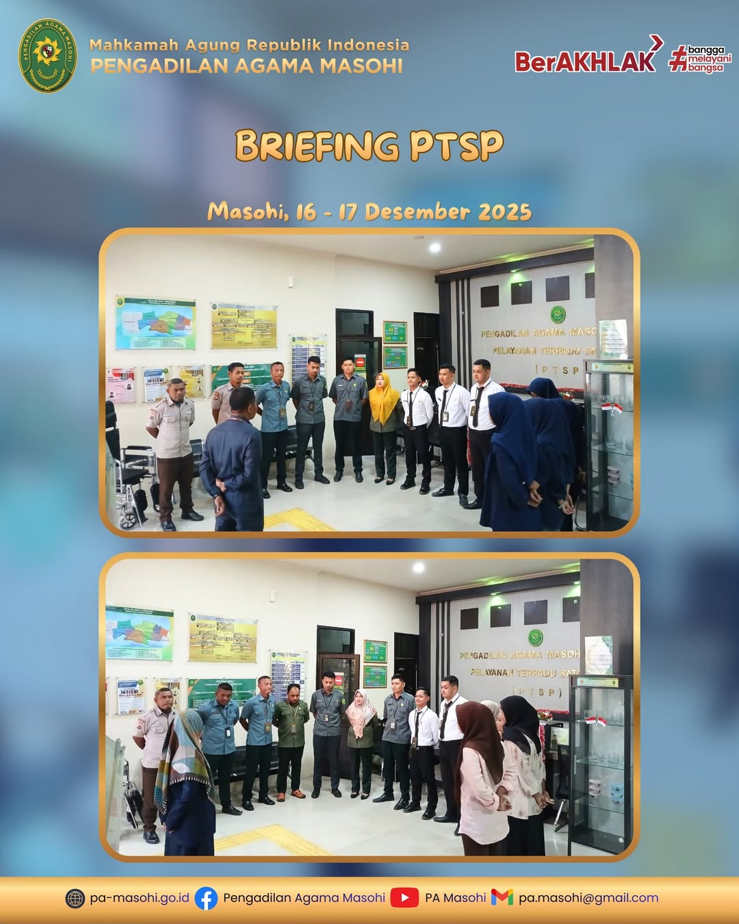 Masohi 16 17 Desember 2025 Pengadilan Agama Masohi melaksanakan kegiatan briefing kepada se
