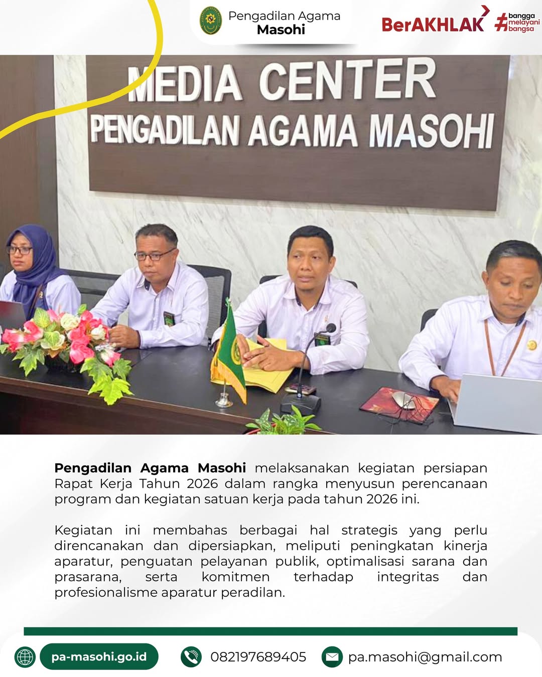 Masohi Pengadilan Agama Masohi melaksanakan kegiatan persiapan Rapat Kerja Raker Tahun 2026 2
