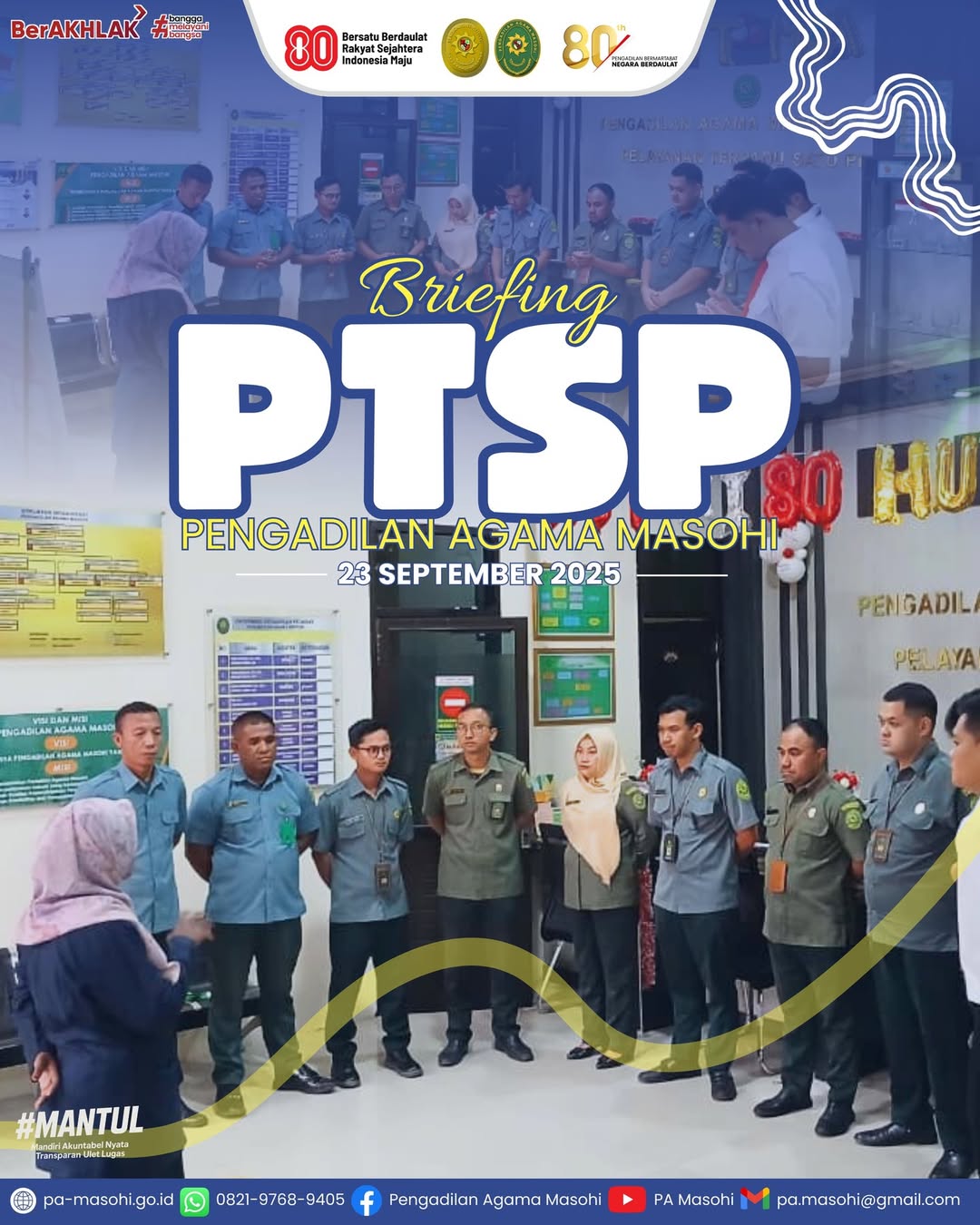Masohi 23 September 2025 Pengadilan Agama Masohi melaksanakan briefing rutin pada pelayanan te 1