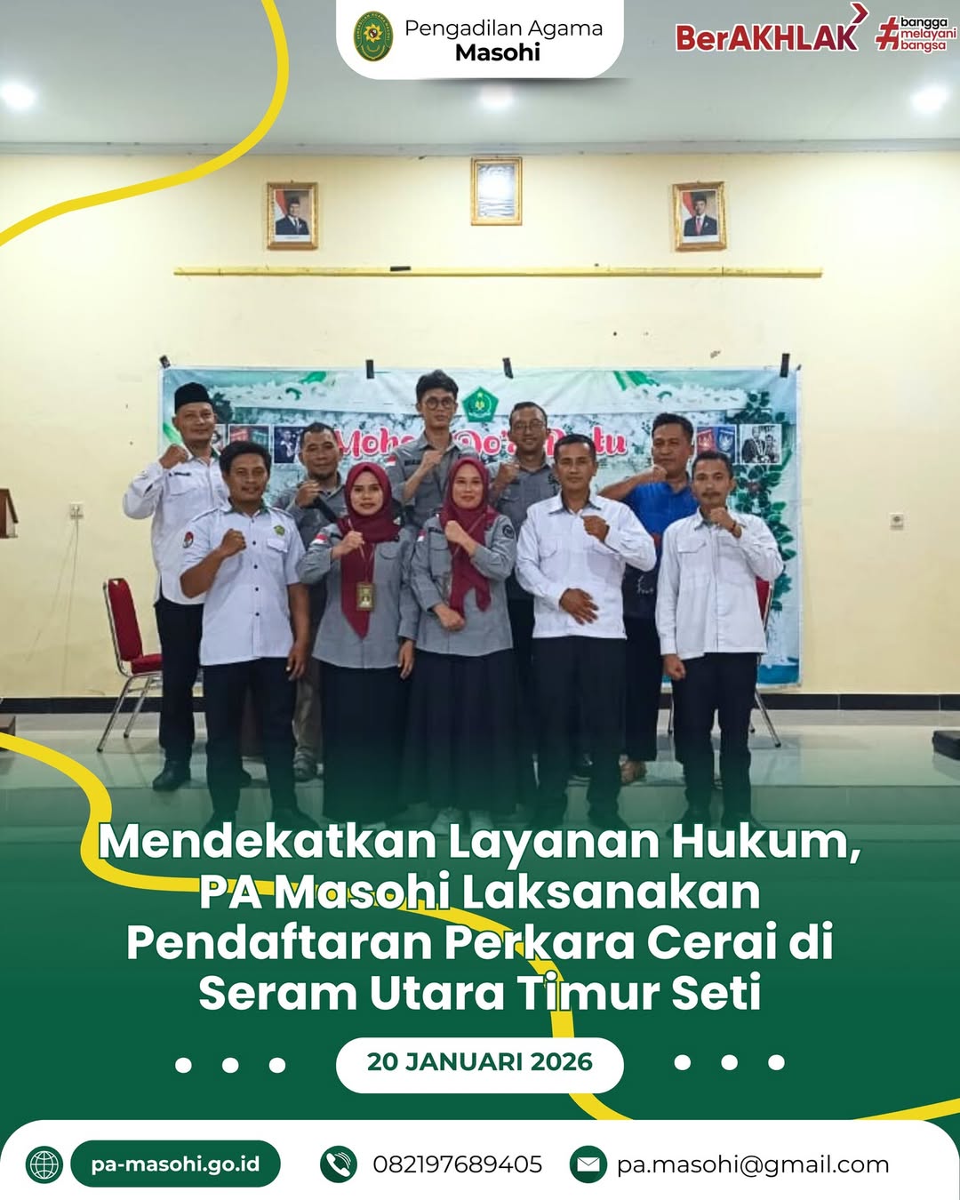 Masohi Pengadilan Agama Masohi melaksanakan kegiatan verifikasi dan pendaftaran perkara cerai 1