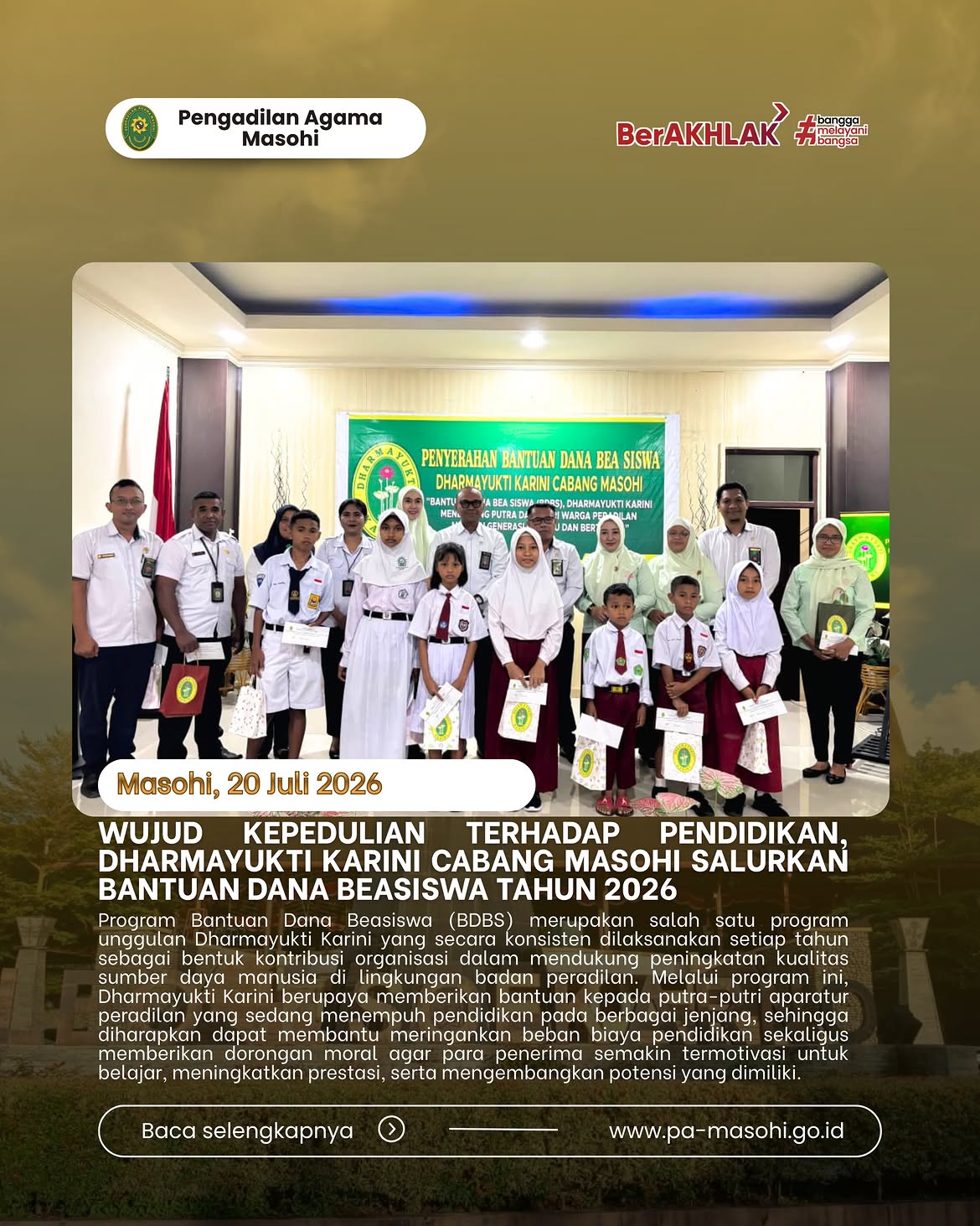 Masohi 20 Juli 2026 Pengadilan Agama Masohi menjadi tuan rumah pelaksanaan kegiatan Penyalura 4
