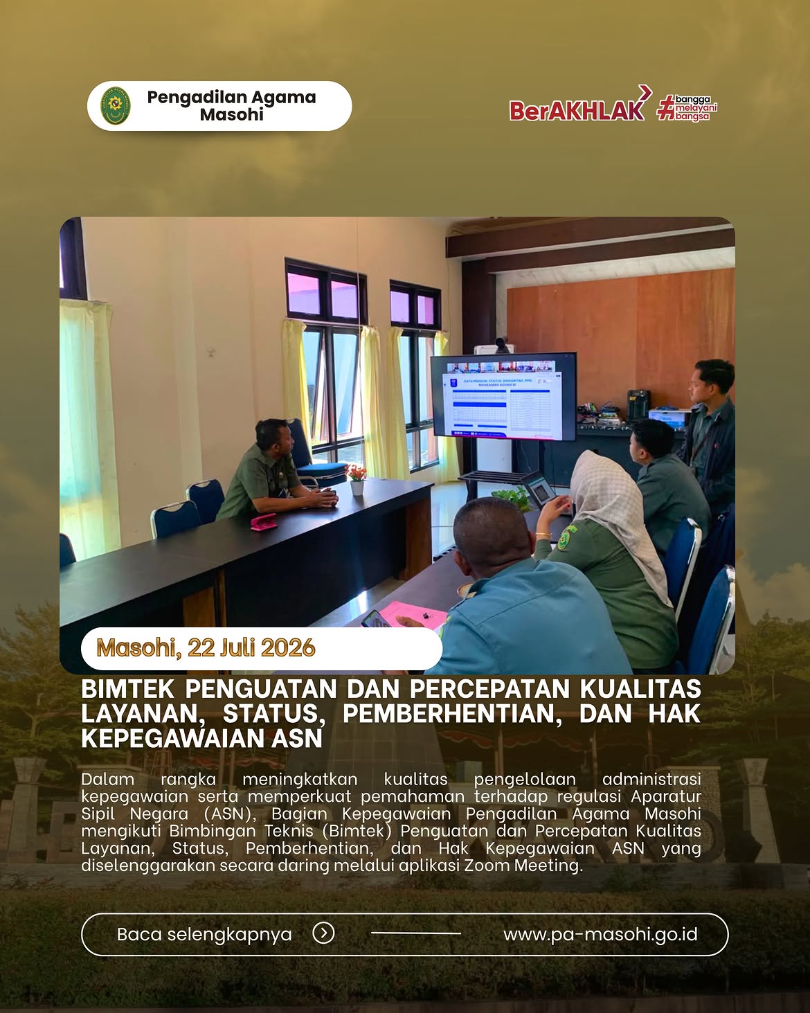 Masohi 22 Juli 2026 Dalam rangka meningkatkan kualitas pengelolaan administrasi kepegawaian s